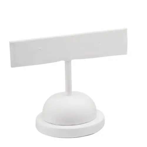 Custom leatherette T-shaped earring tree display for jewelry retail packaging and unboxing