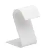 Premium leatherette arc foldover earring display stand with velvet insert, custom logo branding, front and open views