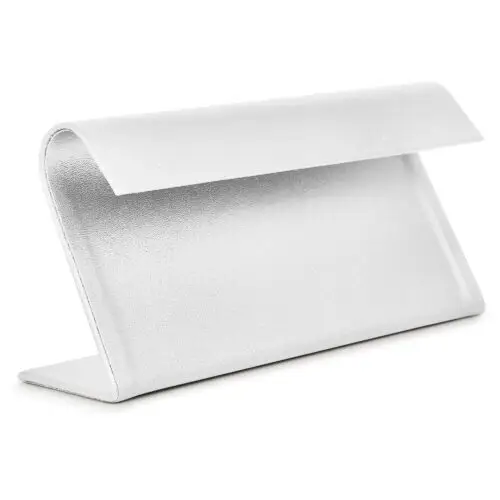 Leatherette multi-earring fold-over display stand with custom logo branding, jewelry packaging