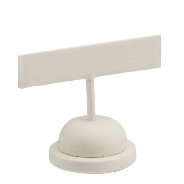 Custom leatherette T-shaped earring tree display for jewelry retail packaging and unboxing