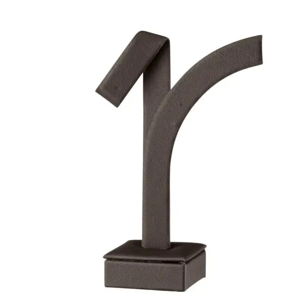 Short leatherette earring display tree stand for jewelry retail packaging and branding