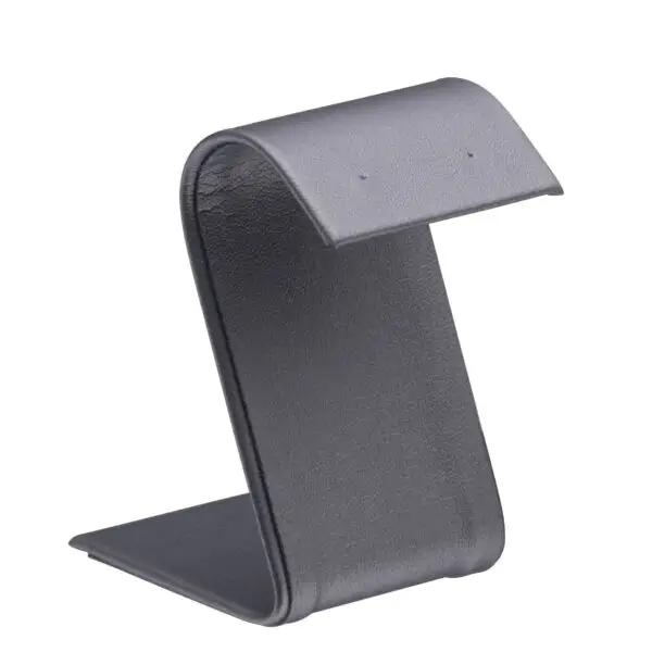 Custom Leatherette Arc Foldover Earring Display Stand Leatherette arc foldover earring display stand with custom logo and velvet interior insert