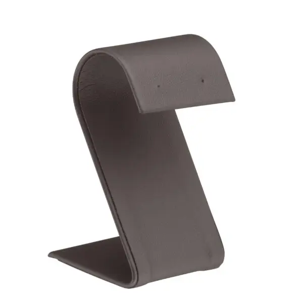 Custom large arc foldover leatherette earring display stand with premium finish and custom branding options