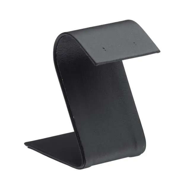 Custom Leatherette Arc Foldover Earring Display Stand Leatherette arc foldover earring display stand with custom logo and velvet interior insert