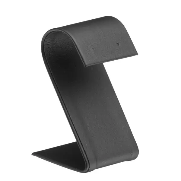 Custom large arc foldover leatherette earring display stand with premium finish and custom branding options