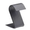 Premium leatherette arc foldover earring display stand with velvet insert, custom logo branding, front and open views