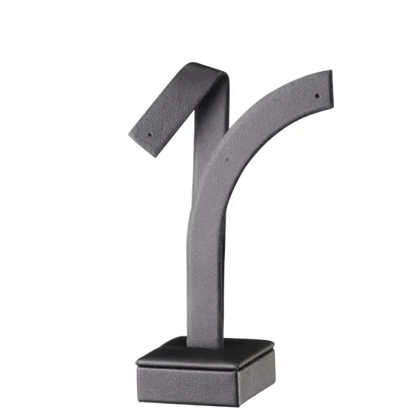 Short leatherette earring display tree stand for jewelry retail packaging and branding