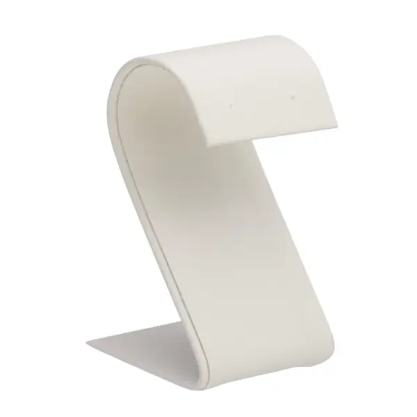 Custom large arc foldover leatherette earring display stand with premium finish and custom branding options