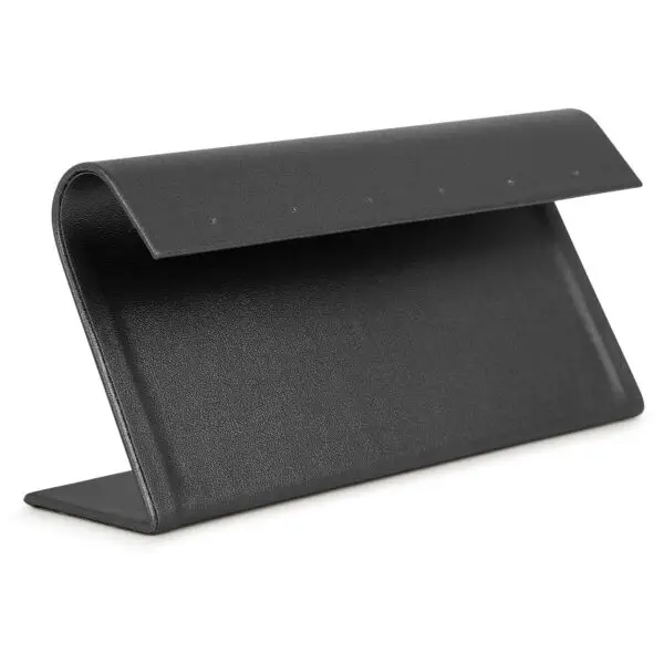 Leatherette multi-earring fold-over display stand with custom logo branding, jewelry packaging