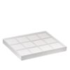 Leatherette 12-earring display tray with stackable design for jewelry retail organization and storage