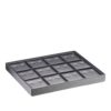 Leatherette 12-earring display tray with stackable design for jewelry retail organization and storage