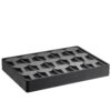 Leatherette stackable earring T-bar display tray for jewelry retail packaging and custom branding
