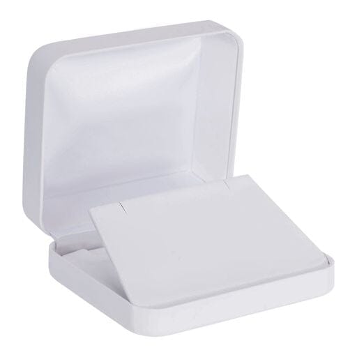 Leatherette rounded jewelry gift box with custom foam insert and logo branding options