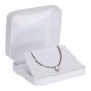 Leatherette rounded jewelry gift box with custom foam insert and logo branding options
