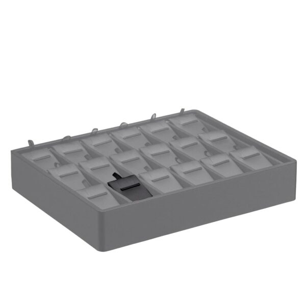Custom leatherette loose pads for stackable jewelry display trays with pendant and earring inserts, bulk B2B OEM packaging