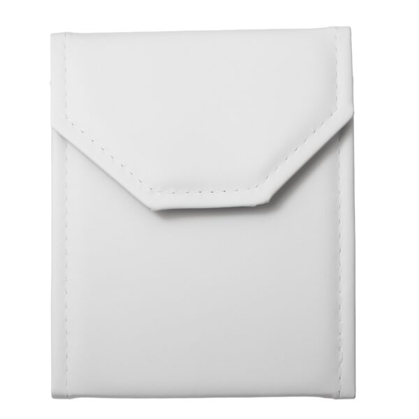 Large leatherette jewelry pouch with pearl finish, custom branded for jewelry storage and gifting