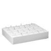Leatherette stackable 18-slot jewelry display tray for earrings and pendants, shown in black with premium finish