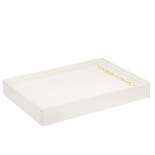 Custom leatherette stackable jewelry tray with 17 chain slots and branded logo options
