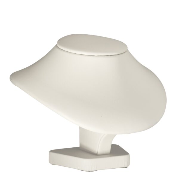 Custom leatherette round neck display stand for necklace showcase, 6-inch, multiple colors