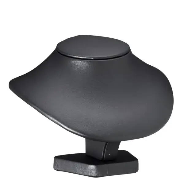 Custom leatherette round neck display stand for necklace showcase, 6-inch, multiple colors