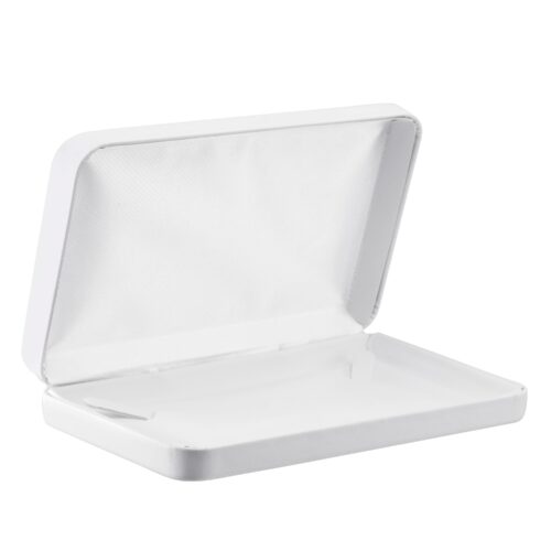 Leatherette rounded necklace presentation box with custom logo branding, ideal for jewelry retail and e-commerce packaging