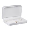 Soft leatherette necklace box with custom logo, foam insert, and premium finish for jewelry brands