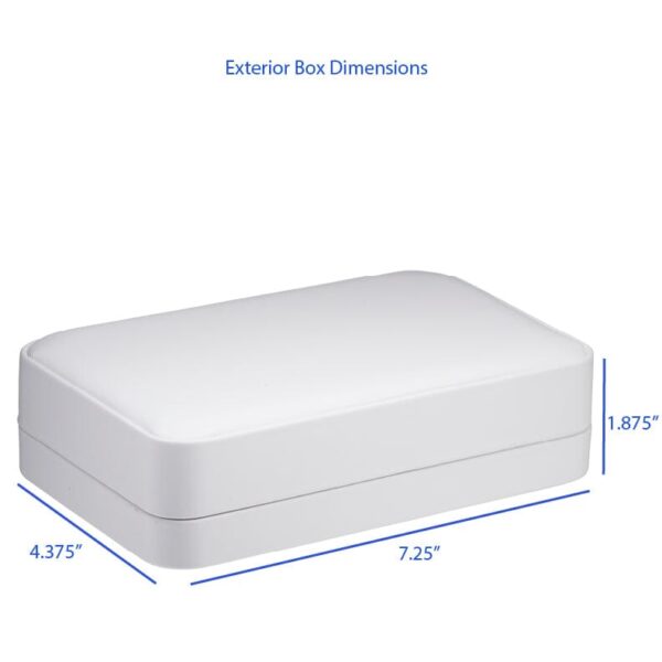 Soft leatherette necklace box with custom logo, foam insert, and premium finish for jewelry brands