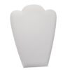 Custom leatherette necklace foldover stand display with logo branding and velvet interior for retail jewelry presentation