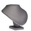 Premium leatherette necklace display stand, 5" medium-narrow design with custom padding and logo branding for retail jewelry showcasing
