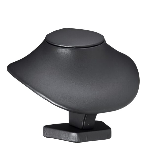 Leatherette round necklace display stand with custom color branding options for retail jewelry packaging