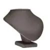 Premium leatherette necklace display stand, 5" medium-narrow design with custom padding and logo branding for retail jewelry showcasing