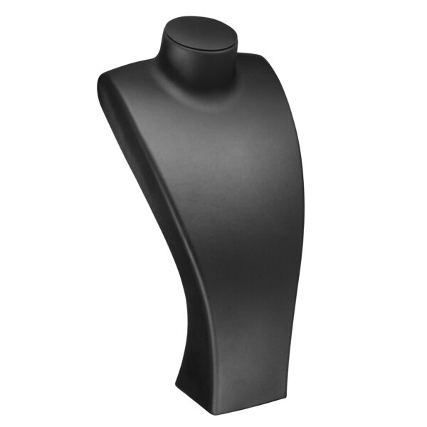 Premium leatherette tall necklace display stand with custom branding for jewelry retailers and boutiques
