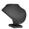 Premium leatherette necklace display stand, 5" medium-narrow design with custom padding and logo branding for retail jewelry showcasing