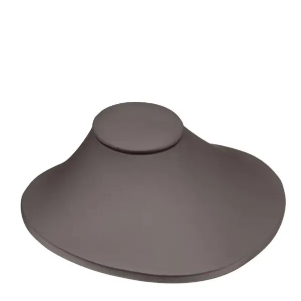 Custom leatherette necklace display stand with laydown design for jewelry retail packaging and e-commerce