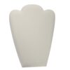 Custom leatherette necklace foldover stand display with logo branding and velvet interior for retail jewelry presentation