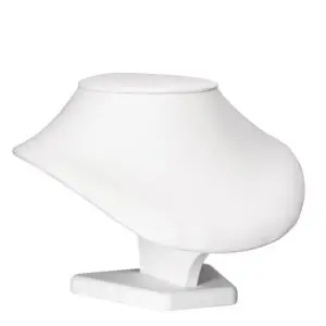Premium leatherette 4-inch round necklace display stand with padded cradle for jewelry packaging