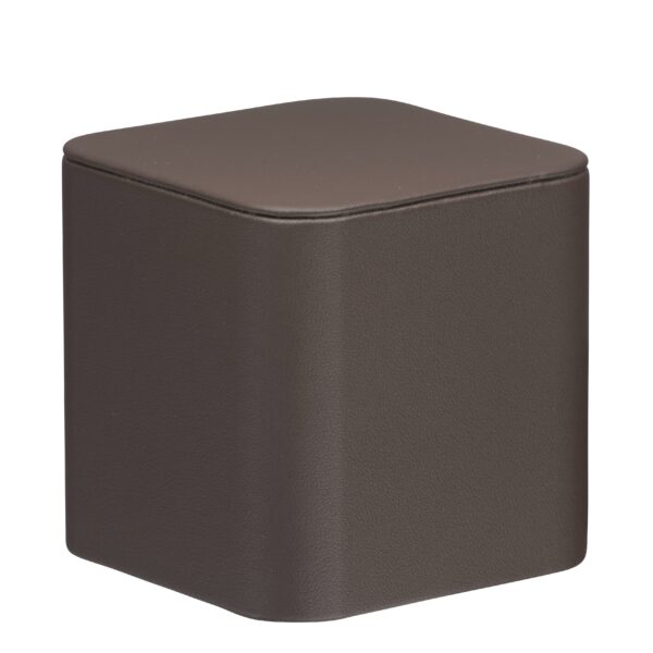 Custom Leatherette Medium Square Pedestal Display for Jewelry Retail Leatherette square pedestal display for jewelry retail, trade shows, and luxury unboxing with custom logo branding