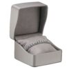 Custom leatherette pillow box with soft faux-leather finish for luxury jewelry packaging and gift presentation