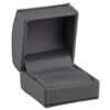 Dome-shaped leatherette ring box with matching premium bow gift box for luxury jewelry packaging
