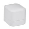 Custom soft leatherette ring box with classic design, customizable logo branding, magnetic closure, and luxury interior insert