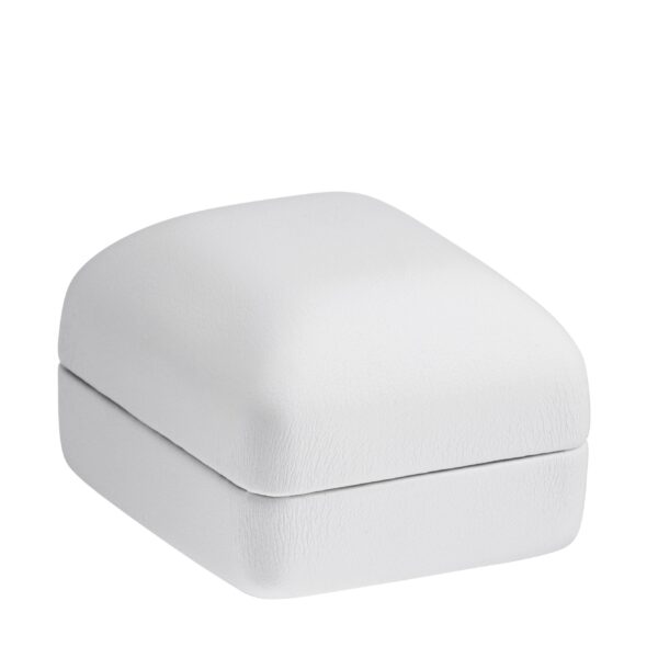Custom Leatherette Rounded Ring Box – Premium White Label Jewelry Packaging Premium custom leatherette rounded ring box with soft-touch finish, curved design, and custom logo branding