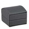 Dome-shaped leatherette ring box with matching premium bow gift box for luxury jewelry packaging