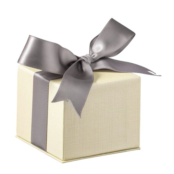 Dome-shaped leatherette ring box with matching premium bow gift box for luxury jewelry packaging