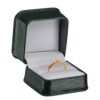 Textured Leatherette Ring Box – Custom OEM Jewelry Packaging Premium textured leatherette ring box with custom gold-foil branding and satin cushion interior for jewelry packaging