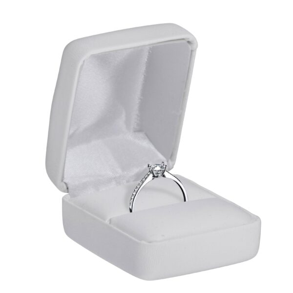 Custom Leatherette Rounded Ring Box – Premium White Label Jewelry Packaging Premium custom leatherette rounded ring box with soft-touch finish, curved design, and custom logo branding