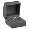 Dome-shaped leatherette ring box with matching premium bow gift box for luxury jewelry packaging
