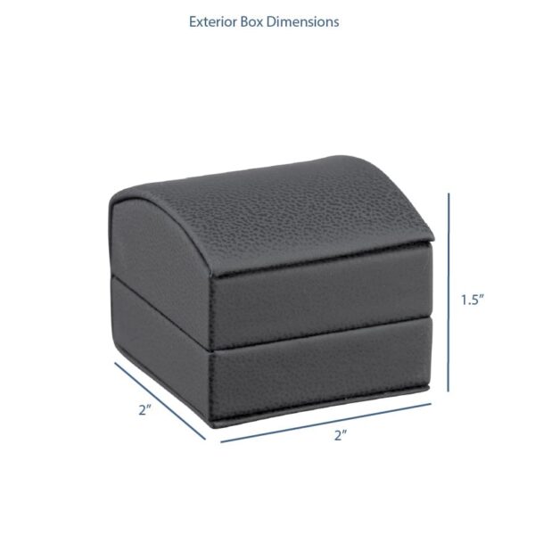Dome-shaped leatherette ring box with matching premium bow gift box for luxury jewelry packaging