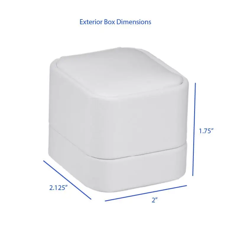 Custom soft leatherette ring box with classic design, customizable logo branding, magnetic closure, and luxury interior insert