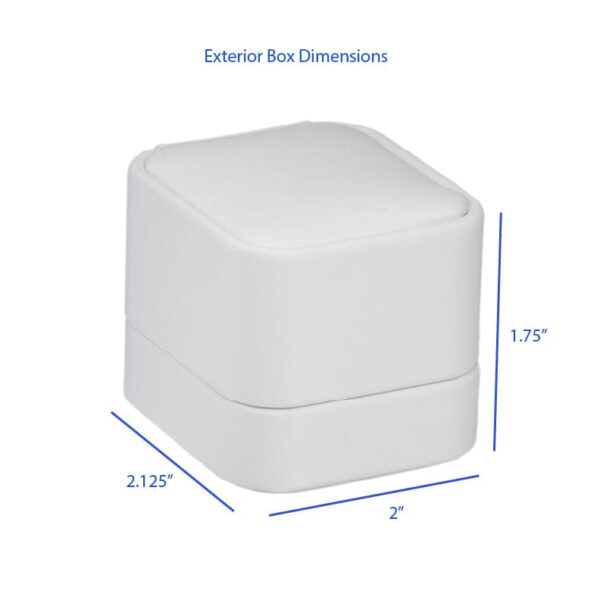 Custom soft leatherette ring box with classic design, customizable logo branding, magnetic closure, and luxury interior insert