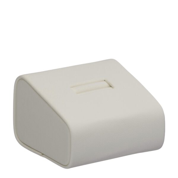 Leatherette single ring display stand with customizable logo branding for wholesale jewelry packaging